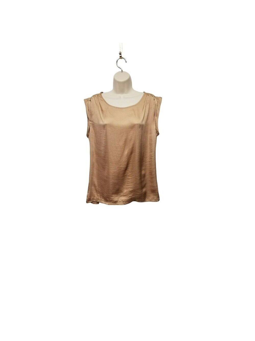The Limited Tan  Short Sleeve Scoop Neck Top Blouse Size Large